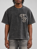 Men's VOYAGE STUDIO 'Saint' Double Applique Washed T-Shirt in Black