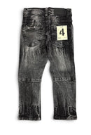 FWRD Kids Denim 'Eroded' Relaxed Straight Denim in Washed Black