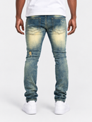 Makobi Modena denim jeans in dirt color, showing the front view with classic denim texture and stitching details.