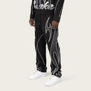 Smoke Rise 'Gear Shift' Straight Windbreaker Pants (Black) WP26S486
