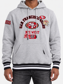Gray Pro Standard San Francisco 49ers 'Area Code' hoodie with team logo and branding, casual athletic wear for football fans.