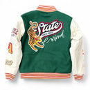 Rebel Minds Kids 'State Of Mind' Melton Varsity Jacket (H.Green) 852-B562 - FRESH N FITTED