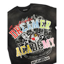 Syndicate 'Dreamer' Cropped T- Shirt (Black Wash) SYN_TEE 16