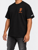 Black Pro Standard San Francisco Giants Billboard LCH drop shoulder T-shirt with team logo graphic.