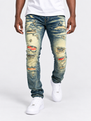Makobi Modena Denim in dirt color, stylish men's denim jeans with a modern fit, showing front view with pockets and waistband.