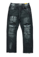 Spark 'Cargo' Slim Straight Denim in Black Ash