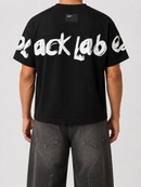 Black Label ᗺL T-Shirt in black with logo design, casual fit, soft fabric, perfect for everyday wear.