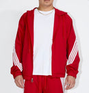 M. Society 'Outdoor' Nylon Zip Up Jacket in Crimson