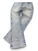 Taker 'Lightning' Rhinestone Flared Denim in Lt. Blue