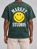 Men's Market 'Smiley Lockup' T-Shirt in Dark Green