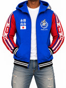 Men's Mint 'Eternal Youth' full zip hoodie in blue, featuring a comfortable fit and casual style from the MINT brand.