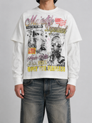 Majestik 'Fearless' Garment Dyed Twofer Shirt w/Thermal in White