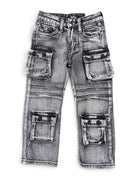 Ops Kids 'Cargo' Relaxed Fit Denim in Black Sand