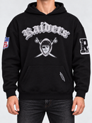 Black Las Vegas Raiders 'Best Of' Drop Shoulder Hoodie by Pro Standard, featuring team logo and comfortable fit.