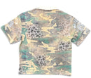 Majestik 'Global' Cut & Sew Stripe Polo Shirt in Wood Camo