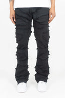 Roar Denim 'X Fray' Stacked Flare Denim (Jet Black) G52-641 - FRESH N FITTED