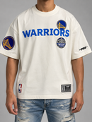 Pro Standard Golden State Warriors 'Home Team' Drop Shoulder T-Shirt in Eggshell