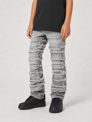 FWRD Kids Distressed Frayed Stacked Denim (Gray) – FW-330347K