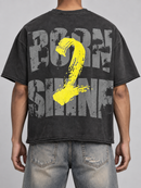 Men’s Rebel Denim 'Primetime' Oversized French Terry T-shirt in Black