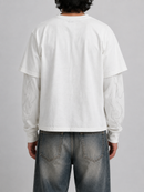 Majestik 'Fearless' Garment Dyed Twofer Shirt w/Thermal in White