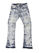 BLACK LIGHT 'Cross' Flare Fit Denim in Ice Blue