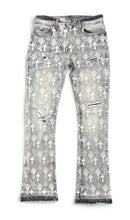 BLACK LIGHT 'Cross' Flare Fit Denim in Grey