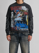 Majestik 'Speedway' Garment Dyed Shirt w/Thermal in Black