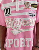 Majestik 'Champion' Rugby Patched Polo Shirt (Pink) SH26105