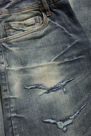 Men's Jordan Craig Geo Storm Collins straight fit denim jeans in desert blue, showcasing the denim fabric and classic fit.