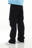 Stylo black buckled baggy cargo denim black VTR-3 backj