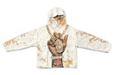 Rebel Minds 'Chains' Tapestry Pullover Hoodie in Cream