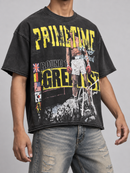 Men’s Rebel Denim 'Primetime' Oversized French Terry T-shirt in Black