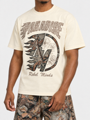 Cream Rebel Minds Parsdise Tapestry T-Shirt featuring colorful graphic design and relaxed fit, casual wear for everyday style.