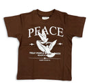 FWRD Kids 'Peace' T-Shirt in Brown