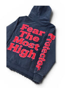 Protector and Maintainer 'FTMH' Cropped Zip Up in Copper Black