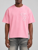 Men's VOYAGE STUDIO 'Saint' Double Applique Washed T-Shirt in Pink