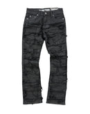 Spark Kids 'Rip & Repair' Stack Denim (Jet Black) K3016 - FRESH N FITTED
