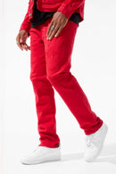 Jordan Craig Collins Denim W/ Shreds in Red