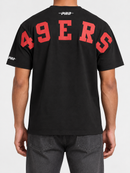 Black Pro Standard San Francisco 49ers Wingspan Drop Shoulder T-Shirt with team logo and comfortable fit.