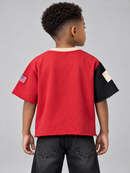 BKYS KIDS 'League' Oversized Cropped T-Shirt in Black/Multi