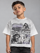 BKYS KIDS 'Saint' Oversized Cropped T-Shirt in White
