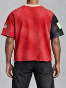 BKYS Mens ‘League’ Oversized Cropped T-Shirt in Black/Multi