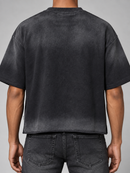 BKYS Mens ‘Motor Sport' Oversized Cropped T-Shirt in Black