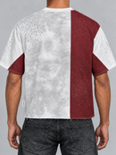 BKYS Mens ‘Chaos Dept' Oversized Cropped T-Shirt in Red/White