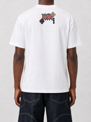 White Black Label Dominate T-Shirt featuring bold black text, casual fit, and classic crewneck style.
