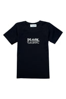 Black t-shirt with 'BLACK LABEL' text on a white background