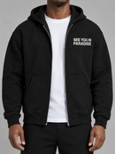Men's SYIP 'See You in Paradise' Heavyweight Zip Up Hoodie in Black