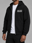 Men's SYIP 'See You in Paradise' Heavyweight Zip Up Hoodie in Black