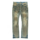 Distressed Antique Wash jeans on a white background. By Fresh N Fitted.