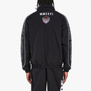 Men's Copper Rivet 'World Wide' Windbreaker Zip-Up Jacket in Black